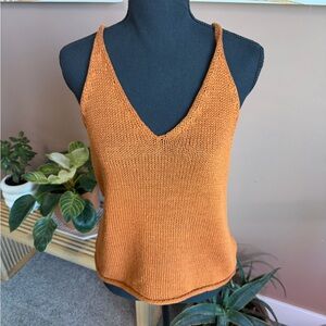 H&M Rust-Colored V-Neck Knit Camisole